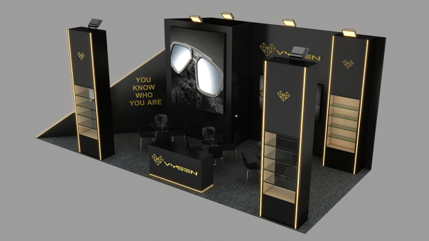 3D exhibition booth design render by A Plus Fair