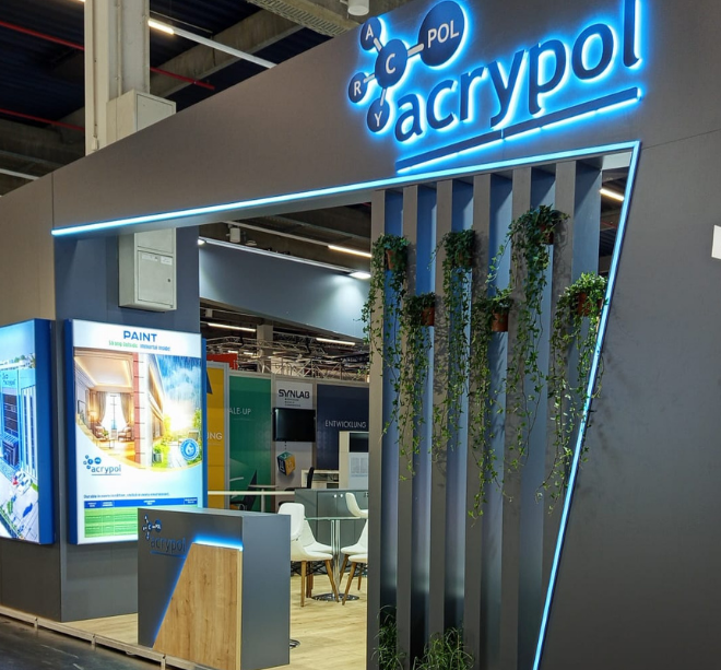 ACRYPOL wooden exhibition stand at Eu Coating Show